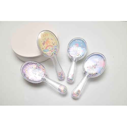 Gett Detangling Brush for Kids, Toddlers, and Adults, Soft Bristle Hair Brush, Wet Hair Brush with Confetti, Glitter, for Curly, Straight, Long or Short Hair (Meow)