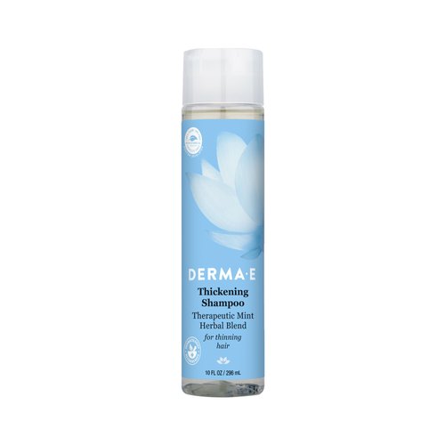 Derma E Thickening Shampoo for Thinning Hair – Natural Hair Growth Shampoo – Sulfate Free Therapeutic Mint and Herbal Volumizing Shampoo, 10 oz