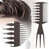 Hair Rake Comb, Fish Bone Hair Comb,Portable Men Oil Hair Hairdressing Comb,Wide Tooth Long Handle Hairstyle Comb,Oil Hair Styling Tool,Anti Static (2)