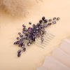 Rumtock Purple Rhinestones Beads Silver Hair Comb Side Headpiece for Wedding Brides Women Girls Handmade Hair Accessories (Purple)