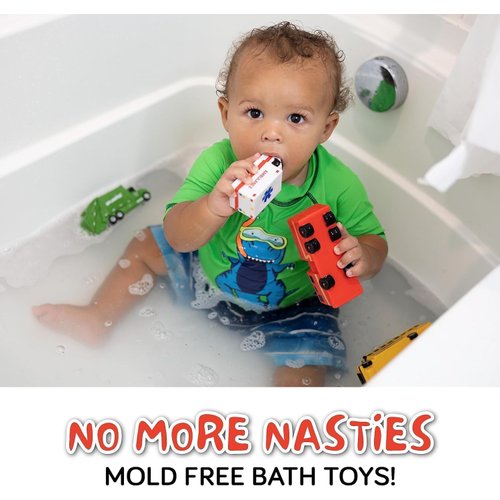 SplashEZ Mold Free Bath Toys for Babies & Toddlers, No Hole Bath Toys, Non Squirting Bath Toys No Mold for Tub, Beach, Pool, Safe, Fun Infant Baby Bath Toys No Holes 0 1 3 6 12 18 Months, 6