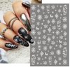 8PCS Snowflake Nail Art Stickers White Glitter Snow Nail Design 3D Self Adhesive Nail Decals Snowflakes Sticker for Nails Art Accessories Shiny Decal Manicure Winter New Year Christmas Nail Decoration