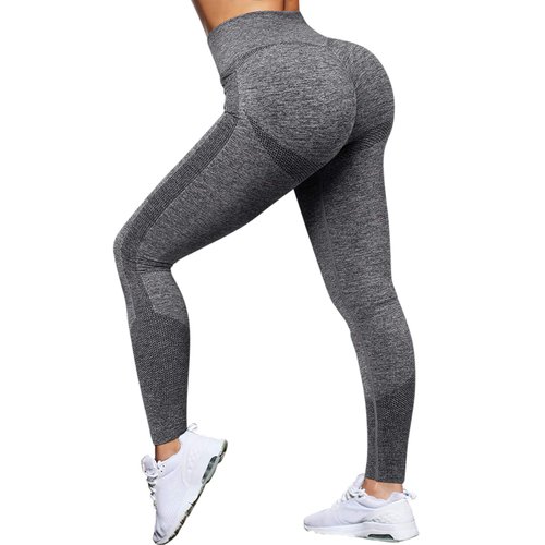 OMKAGI Women Scrunch Butt Lifting Leggings Seamless High Waisted Workout Yoga Pants(S,590-Gray)