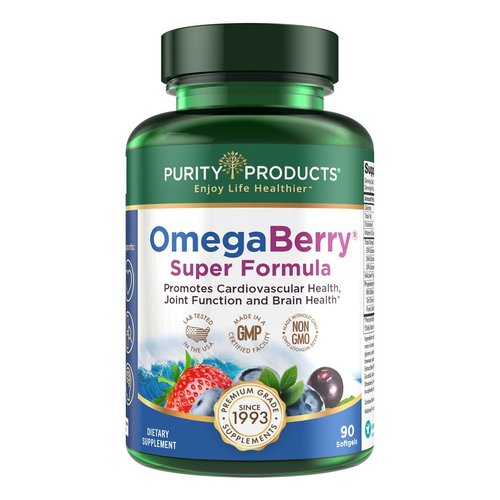 Purity Products OmegaBerry Fish Oil w/Vitamin D3 + Organic Acai Super Formula - 1875 mg of Concen...