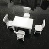 SXFSE Dollhouse Decoration Accessories, 1:12 Dollhouse Miniature Furniture Wooden White Dining Table Chair Model Set