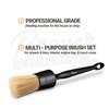 PROPER DETAILING CO. Car Detailing Brush Set, 3 Pack Natural Boars Hair Detailing Brushes, Clean Interior or Exterior, Wheels, Tires, Engine Bay, Leather Seats, Car Detailing Kit, Detail Brush