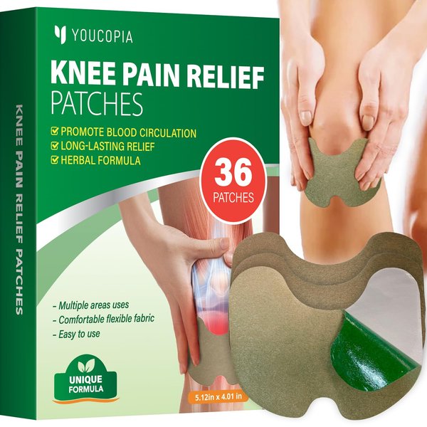 YOUCOPIA Knee Patches 36 Pcs, Warming Herbal Plaster Patches