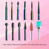 ERUIKA 22 pcs Nail Drill Bits Sets,3/32 Inch Nail Bits for Nail Drill,Ceramic Diamond Rainbow Nail Drill for Milling Cutter ,Acrylic Gel Nails Home Salon