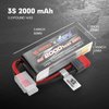 HYPER GO Angry Snail 3S2000 RC Car Upgrade Accessories 3S 11.1V 2000 mAh 25C LiPo Battery, Spare Parts RC Battery All 1/14, 1/16 Scale