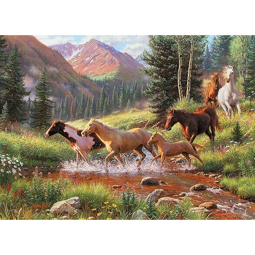 Cobble Hill 1000 Piece Puzzle - Mountain Thunder - Sample Poster Included