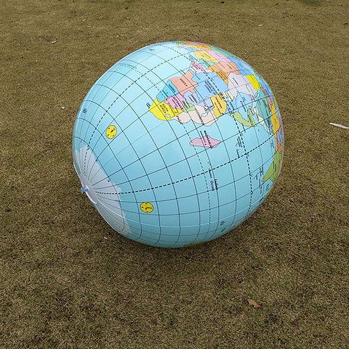 SWR 36 Inch PVC Inflatable World Globe, Blue - Educational Toy for Children and Adults