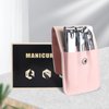 Nail Clippers Set, Upgraded Sharp Fingernail & Thick Toenail Nail Cutters, 8 Pcs Manicure Pedicure Kit with Tweezers, Nail Trimming & Grooming Gift for Dad Mom Man Woman Seniors (Pink PU Leather)