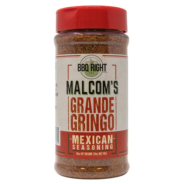 Malcom's Seasoning Grande Gringo | Spicy Mexican Seasoning for BBQ, Grill, Tacos, Dips, Even Margaritas | 11 Ounces