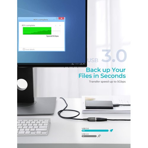 2 Pack 6.6FT+6.6FT AINOPE USB 3.0 Extension Cable Type A Male to Female Extension Cord Durable Braided Material Fast Data Transfer Compatible with USB Keyboard,Mouse,Flash Drive, Hard Drive