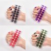 8 Sheets Semi Cured Nail Polish Strips Glitter Gel Nail Stickers for Nail Art Solid Color Full Nail Wraps with Gradient Designs Red Black Blue Green Purple Pink Self-Adhesive Nail Strips for Women