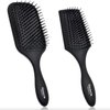 Giorgio Detangling Paddle Brush and Cushion Hair Brush - Set of Black Air-Cushion Paddle Brush with Ball Tip Bristles - Women and Mens Hair Brush, Wet or Dry, Long, Thick, or Curly Hair
