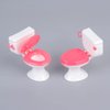 3pcs Miniature Toilet Cake Toppers Decor, Mini Toilet Toy Funny Toilet Gift, Doll Accessories Dollhouse Toilet for Girl Party Favours