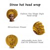 JRZXTWL African Head Wraps Fashion Headbands Stones ASO Oke Auto Gele Headtie Already Made Women's Hats Caps for Wedding Party. (yellow, Standard)