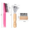 3 Pieces Hair Brush Cleaning Tool Metal Wire Comb Cleaning Brush Hair brush Cleaner Comb, 2-in-1 Hair Brush Cleaning Tool, Hair Brush Remover Rake for Removing Dead Hair Dust,Home and Salon Use