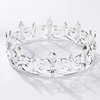 SNOWH Full King Crown Silver, Metal Tiaras and Crowns for Men, Birthday Crown Prom Party Hats Costume Hair Accessories