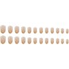 Gold French Tip Press on Nails Short Almond Nude False Nails Full Cover Simple Style Artificial Fake Nails Glossy Stick on Nails Daily Wear Nail Art Decoration for Women and Girls 24Pcs