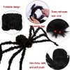 UMEELR Halloween 200In Huge Spider Web with 2 Giant Realistic Looking Hairy Spiders Halloween Decorations Props Creepy Decor Outdoor Indoor (35.5In and 30In)