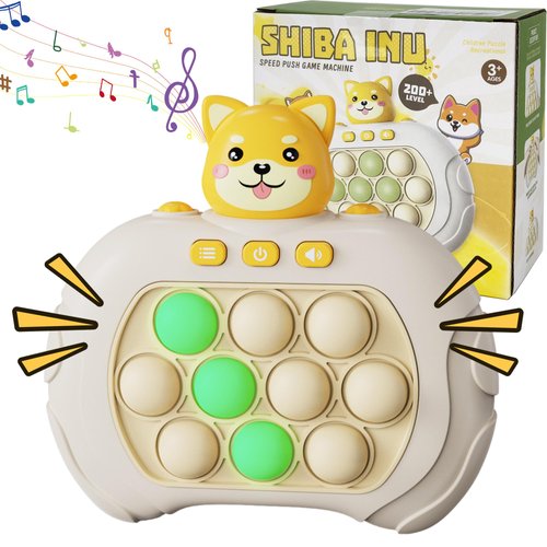 Fast Push Game, Handheld Game Fast Puzzle Game Machine, Push Bubble Stress Toy, Quick Push Bubble Game,Birthday Gifts for Age 3-12 Year Old Boy Girl Teen (Akita)