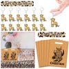 Lcnjscgo Cheetah Party Favors Cheetah Theme Slap Bracelets Key Chains Badge Temporary Tattoos Gift Bags for Kids Jungle Leopard Cheetah Birthday Party Baby Shower Safari Party Supplies