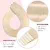 SURNEL Tape in Hair Extensions Human Hair Silky Soft Remy Tape in Hair Extensions Color #60 Platinum Blonde Tape in Hair 18 inch 20pcs 50g(#60-18)