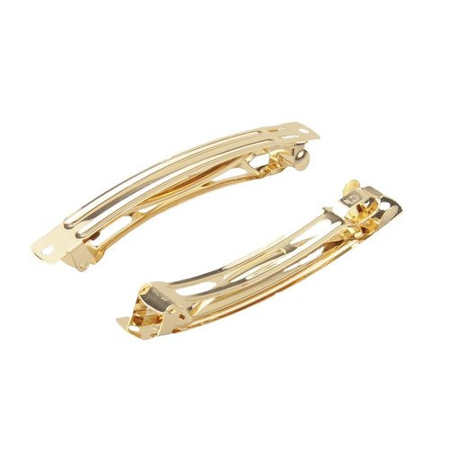 MAHAVIMOKSA Gold French Barrette Hair Clips for DIY Craft Project (100mm/4"-10pcs)