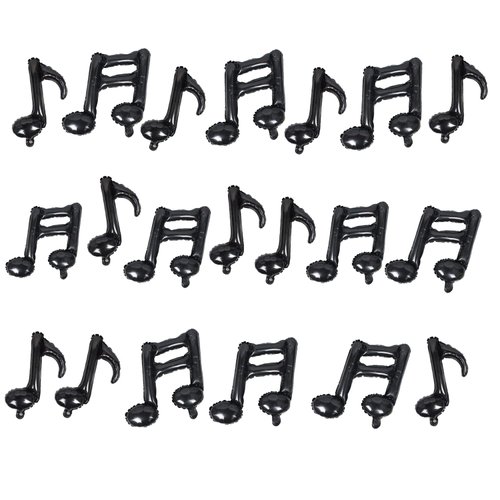 20Pieces Musical Note Aluminum Foil Balloons Guitar Black Happy Birthday Music Balloons Banner Music Party Decorations for Birthday Concert Band Bar Stage Music Themed Party Supplies Decoration