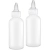 BRIGHTFROM Twist Top Applicator Bottles, Squeeze 4 OZ Empty Plastic Bottles, Refillable, Clear Open/Close Nozzle - Multi Purpose (Pack of 2)