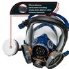 Full Face Organic Vapor, Chemical, & Particulate Respirator - 1 Year Full Manufacturer Warranty - Reusable Eye Protection Mask