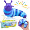 Cevioce Sensory Slug Fidget Toys,Fidget Slug Toys for Adults & Kids Party Favors,1 PC Cute Autism Sensory Toys for Autistic Children,Toddler Toys Age 1+,Travel Toys for 1+ Year Old（Blue）
