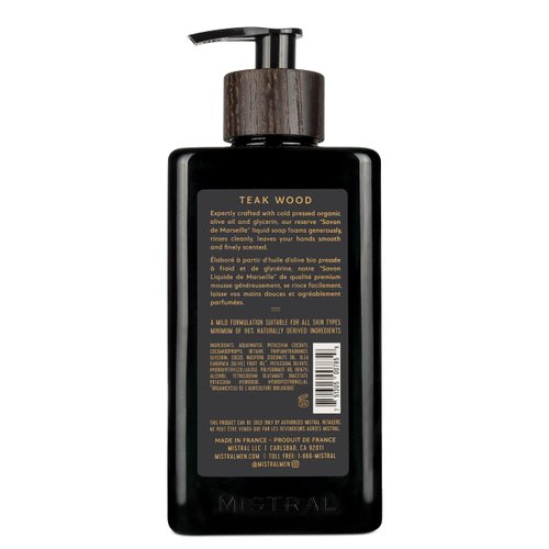 Mistral Men's Natural Hand Soap, Teak Wood