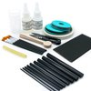 FishTrip Fishing Rod Repair Kit Complete with Epoxy,10pcs Carbon Fiber Sticks Pole Building Kit, AB Glue, Wrapping Thread for Saltwater Freshwater Spinning Casting Rod
