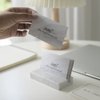 JIMEI Business Card Holder for Desk - Business Card Display Holder - Made of White Carrara Marble - Desk Organizer Stand for 25 Business Cards - Cute Office Desktop Accessory for Men and Women