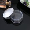 Hotop 3 Pieces 50 ml Plastic Empty Powder Case Face Powder Makeup Jar Travel Kit Blusher Cosmetic Makeup Containers with Sifter and Lids (Silver without powder puff)