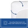 Sealy Cool Comfort Waterproof Fitted Toddler Bed and Baby Crib Mattress Pad Cover Protector, Noiseless, Machine Washable and Dryer Friendly, 52" x 28" - White