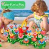 YEEBAY Flower Garden Building Toys for Girls Age 3, 4, 5, 6, 7 Year Old - STEM Gardening Pretend Toys for Kids - Stacking Game for Toddlers Play Set - Educational Activity for Preschool (148 PCS)