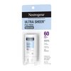Neutrogena Ultra Sheer SPF 60 Face Sunscreen Stick, Water Resistant Facial Stick with Broad Spectrum SPF 60 Protection for Sensitive Skin, Mini Travel Sunscreen, Oxybenzone-Free, .47 oz