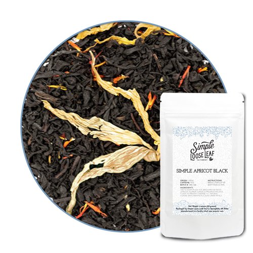 Simple Loose Leaf - Simple Apricot Black - Premium Loose Leaf Black Tea - High Caffeine - Rich and Sweet (4 Ounce)