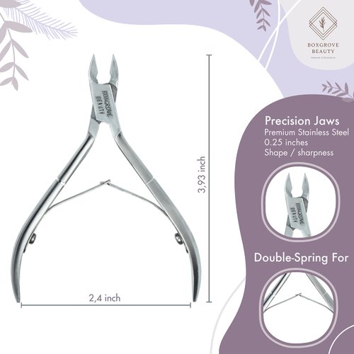 Professional Cuticle Cutter & Pusher Trimmer Manicure Tools with Double Spring– Perfect Nail Care Tool for Manicure & Pedicure Beauty at Home/Spa/Saloon (Silver)