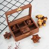 Ajuny Wooden Puzzles Box Set (6 Games) Brain Teaser for Teens & Adults, IQ Test Interlocking 3D Puzzles, Handcrafted Rustic Patio Decor, Unique Gift for Christmas and Birthdays