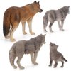 Fantarea 4 PCS Realistic Wild Life Jungle Zoo Animal Wolf Figures Desktop Decoration Party Favors Supplies Cake Toppers Collection Development Set Toys for 5 6 7 8 Years Old Boys Girls Kid Toddlers