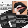 LZXLUKGIR Black Lipstick and Lip Liner Set Lip Kit,3 in 1 Velvet Black Lipstick Halloween Matte Black Liquid Lipstick Lip Gloss with Black Lip Pencil,Hydrating Lip Stain Lip Makeup（Black Magic）
