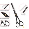 Professional Hair Cutting Scissor Set,6.5'' Inch Barber Hair Cutting Scissors Thinning Shears Sharp Blades Hairdresser Haircut Barber Shears Set, Hair Shears Hair Cutting Shears. Black Gold Set)