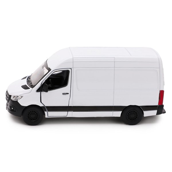 Toyland® 12cm Pull Back & Go Die Cast White Sprinter Van with Open & Close Doors - Toy Vehicles - 1:48 Scale