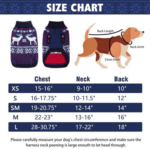 SCENEREAL Dog Sweater for Small Size Dog Girls Boys, Turtleneck Pullover Winter Dog Clothes, Christmas Dog Outfits, Pet Sweatshirt Apparel Knitwear,Dachshund, Yorkie, Chihuahua S
