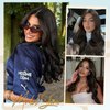 FAVE V-Shaped Clip in Extensions Synthetic Hair Extension Wavy Hair Extensions Brown Black Hair Extensions One Piece Extensions with 5 Secure Clips Vigorous Clip in Hair Extensions for Women